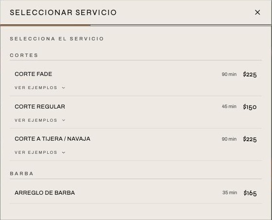 El cliente elige su servicio y reserva en un minuto