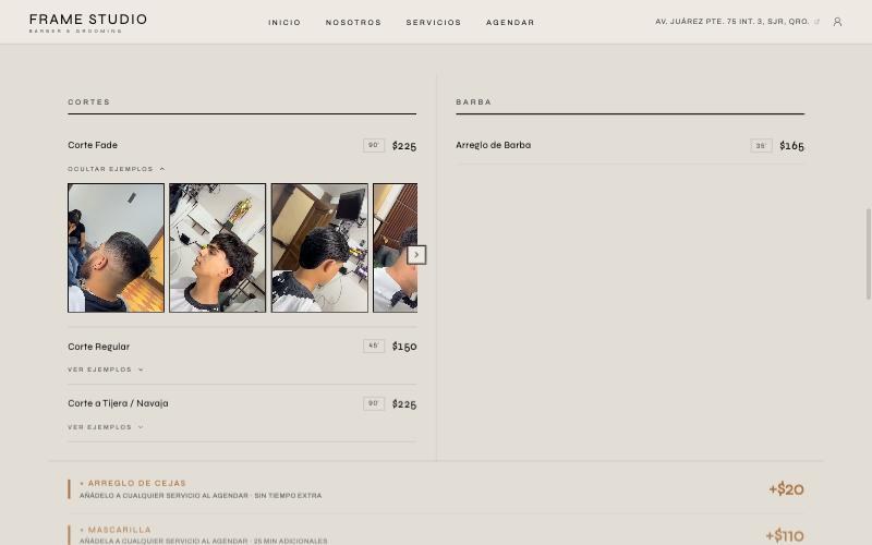Servicios, precios y ejemplos de cada corte